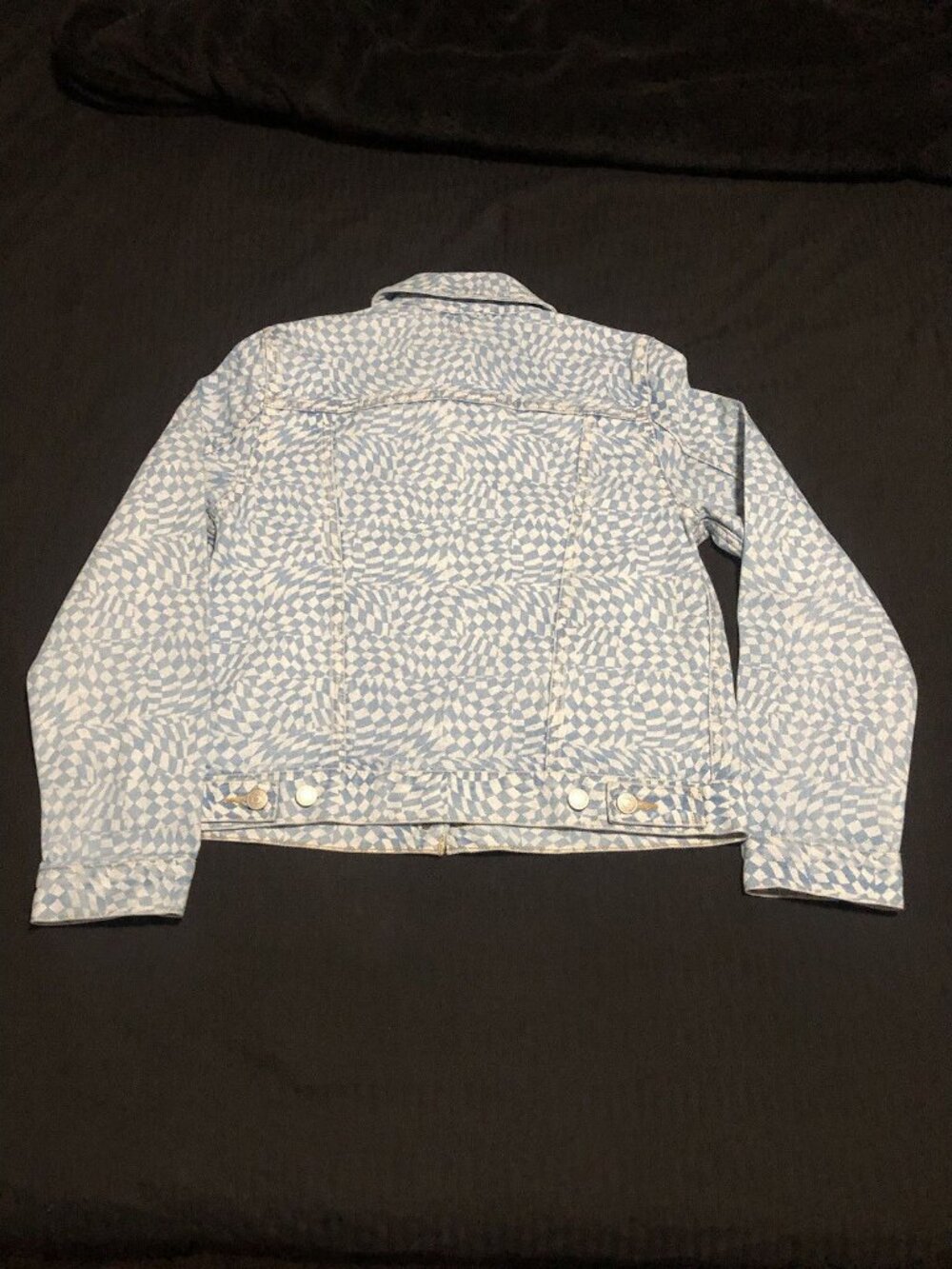 Levi's Blue Original Trucker Jacket Patterned Denim Jacket. Size Small. White - Picture 7 of 7